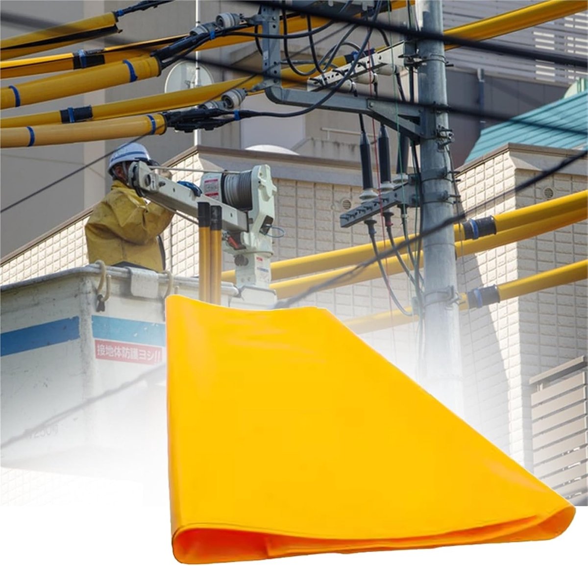 Hoogspanningsdeken - Isolatiemateriaal - Elektrisch werk - Brandwerend waterdicht - 10KV 100x150cm - Zwart