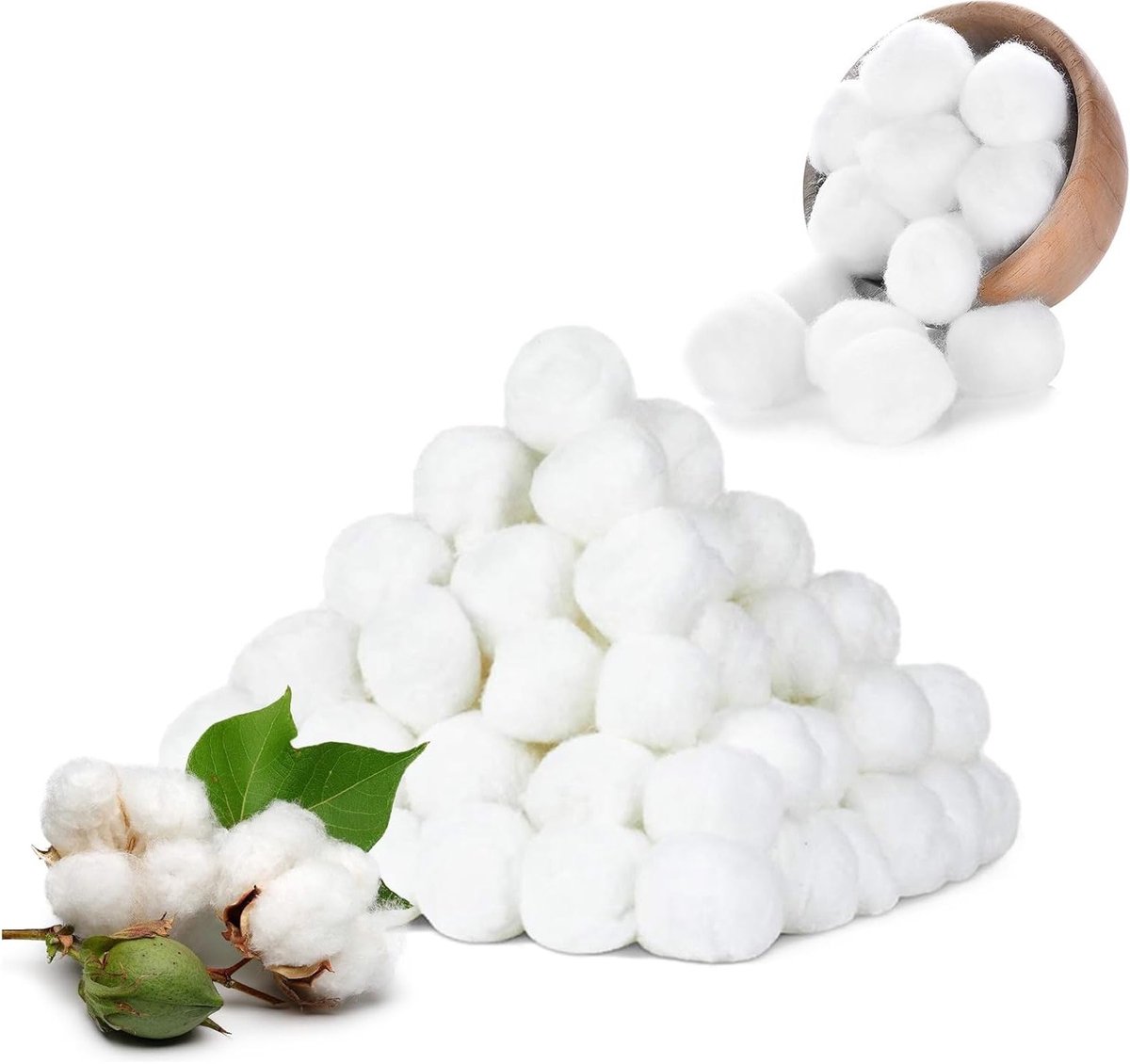 Witte ronde make-up wattenbollen, 300 stuks, ideaal voor reinigen, demaquilleren en huidverzorging
