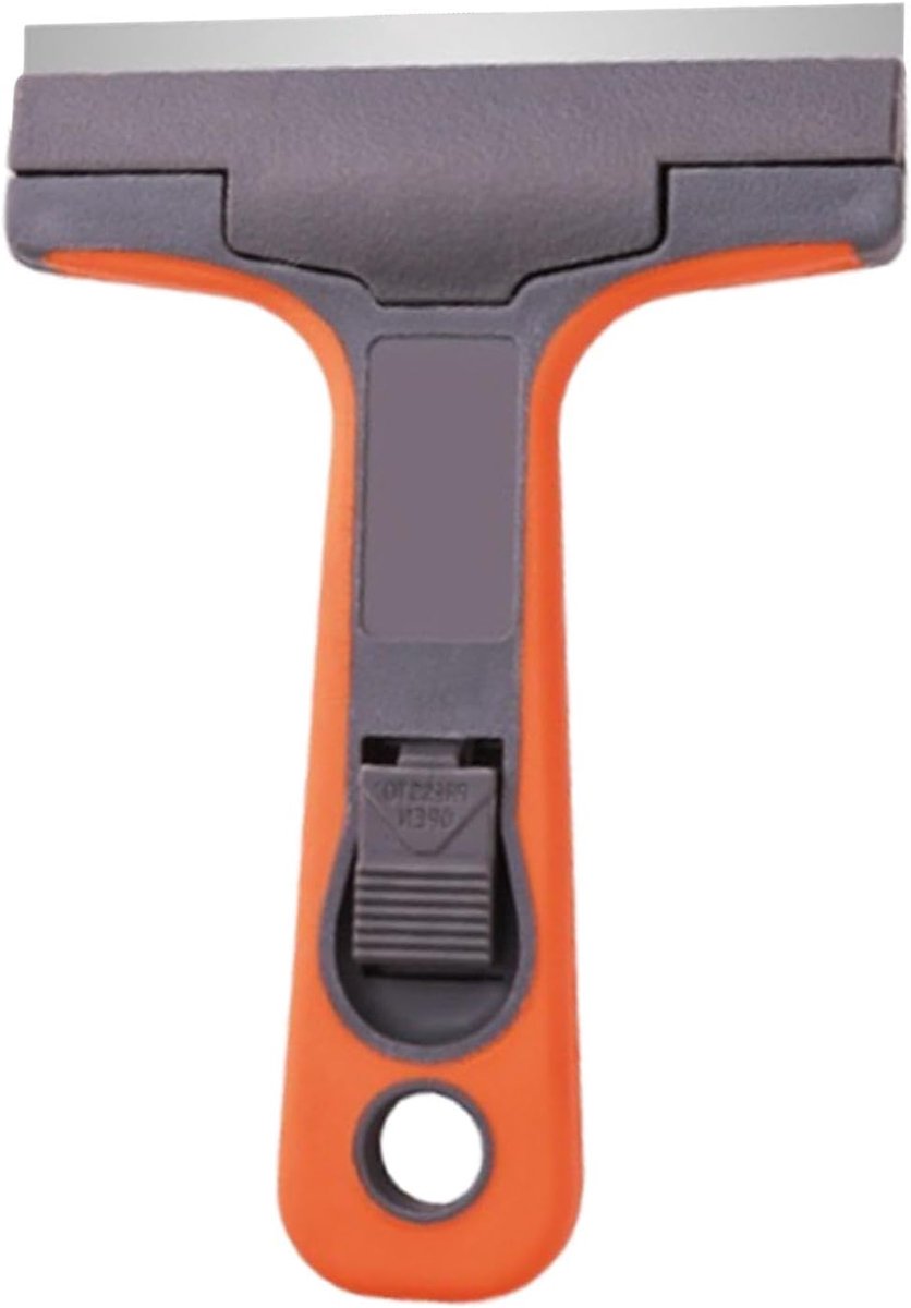 Kleine raamwisser - Auto rakel - Folie aanbrengen - Stevig ABS materiaal - 14.5 x 10 cm - Oranje