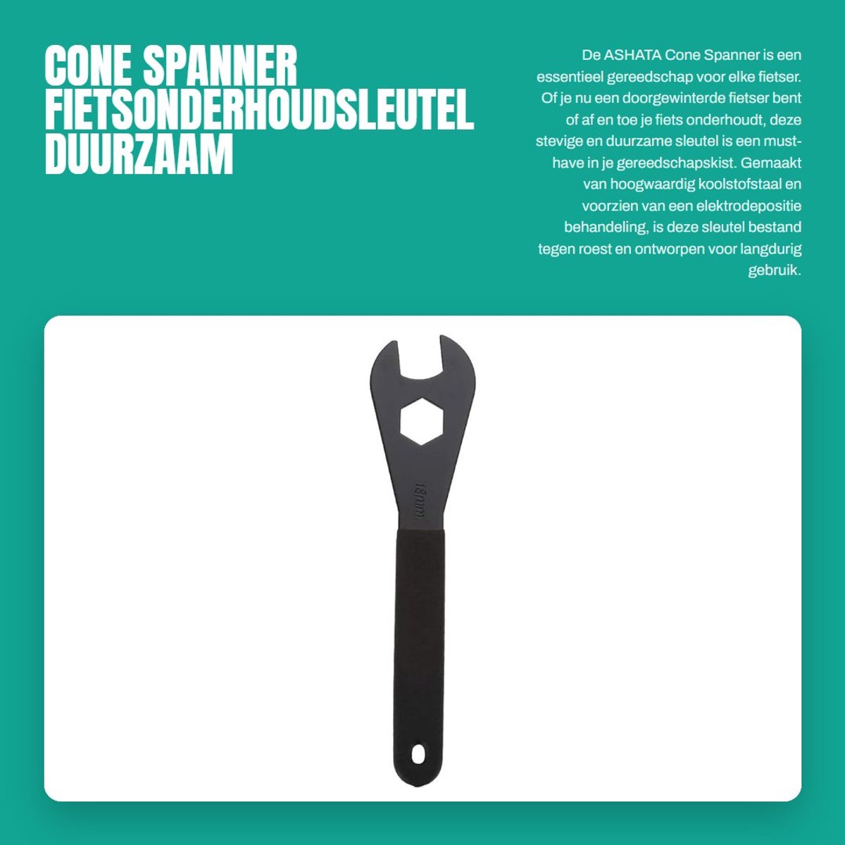 Dailygoods - Cone Spanner - Fietsonderhoudsleutel - Duurzaam en Lichtgewicht - 15/16/17/18mm - Professionele Gereedschappen - Ideaal voor Fietsreparat...