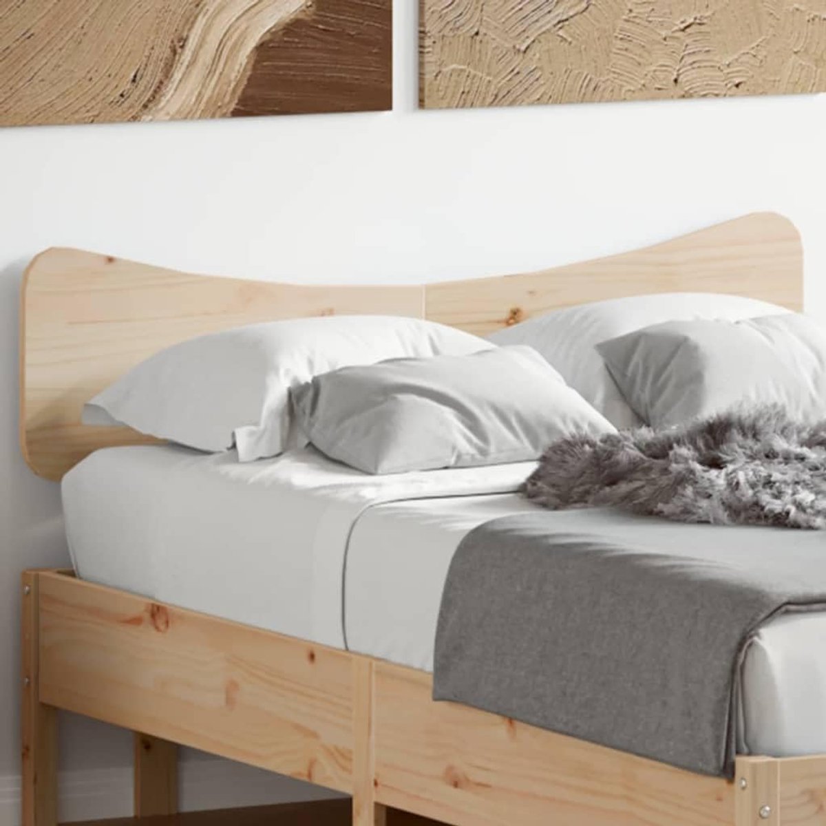 Hoofdeinde Hout - Bed Decoratie - Bed Compleet Maken - Massief Grenenhout - 125.5x81 cm - Natuurlijk