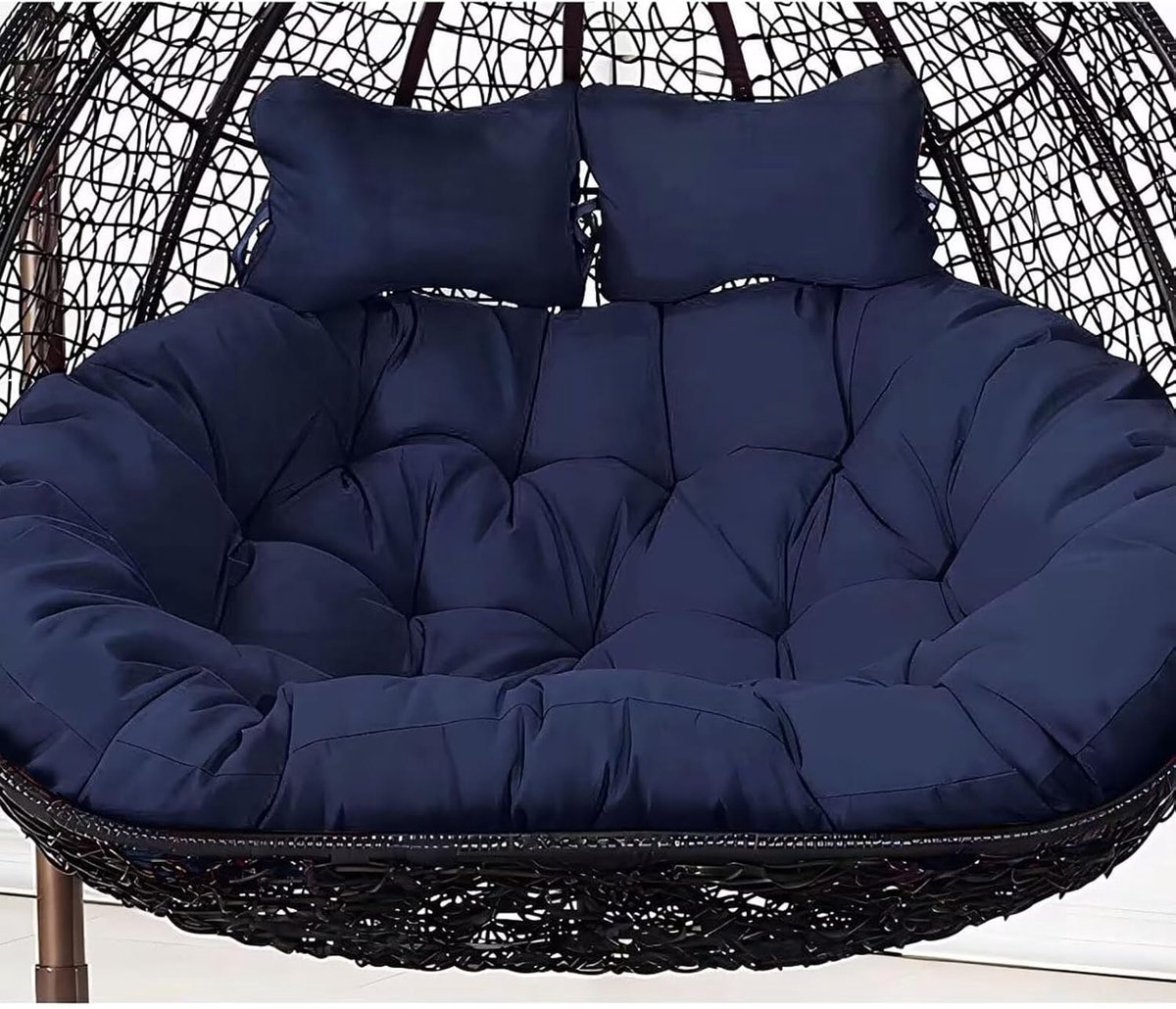 Hangend Ei Stoel Kussen - Schommelstoel Vervanging - Buiten Ontspannen - Waterdicht Pluche Vulling - 150 x 110 cm - Donkerblauw