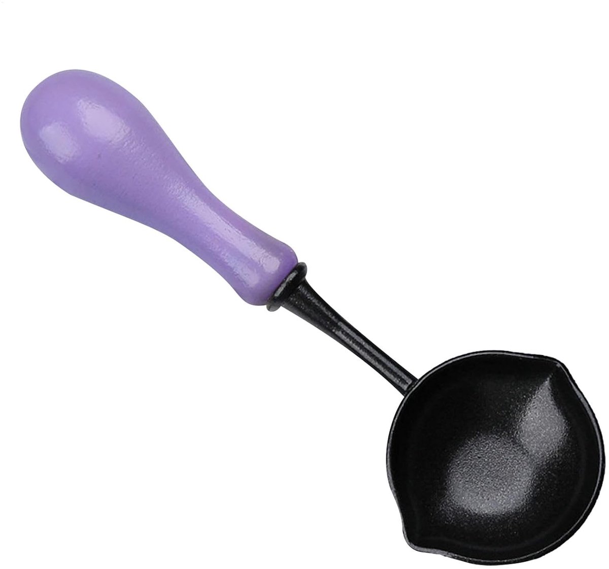 Waxzegel Lepel - Smeltlepel Afdrukken - Enveloppen Versieren - Dubbele Gietspuit - 10.4 cm Lengte - Paars