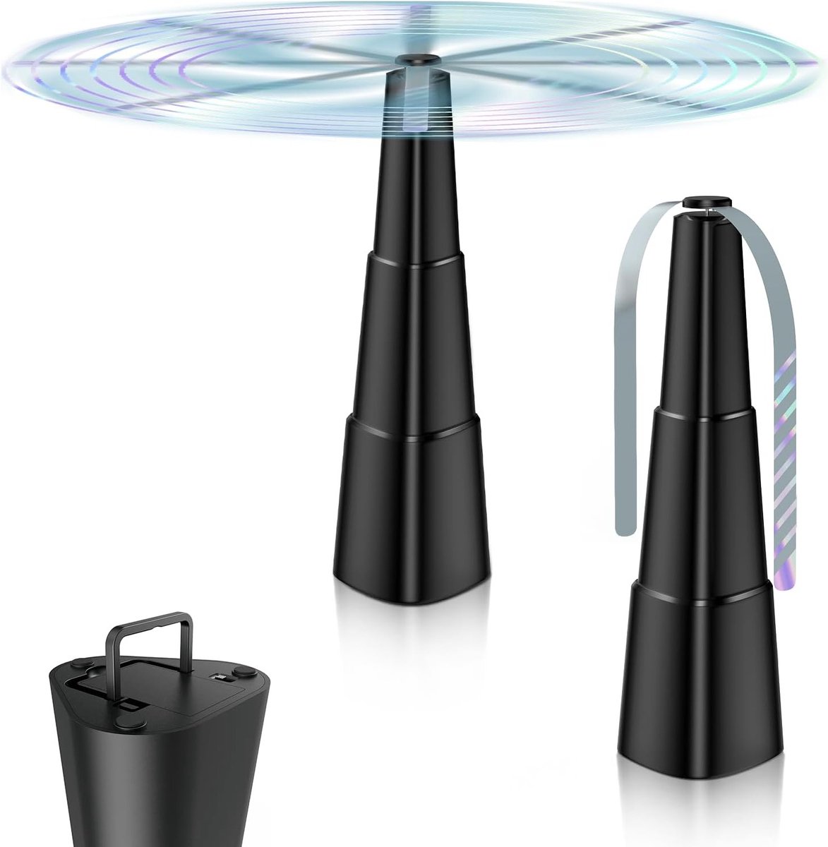 Mosquito- en Vliegenwerende Ventilator, Draagbare Elektronische Bescherming voor Binnen en Buiten, Ideaal voor Tafels en Terrassen, Set van 2