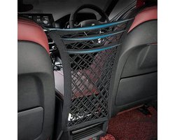 Auto Opbergnet - Net Tussen Stoelen - Auto Organiseren - Elastisch Drielaags - Universeel - Zwart