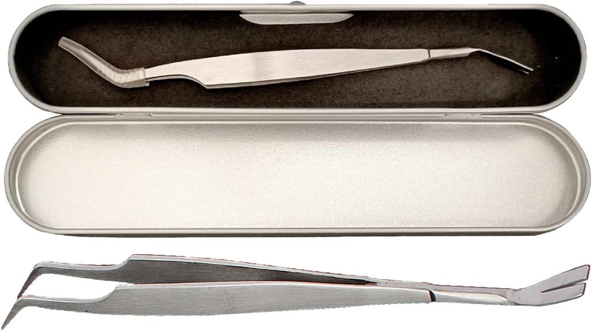 Pincet voor Tekenverwijdering - Tekentang Huisdier - Veilig Teken Verwijderen - Professioneel 2-in-1 Gereedschap - 14 cm - Zilver