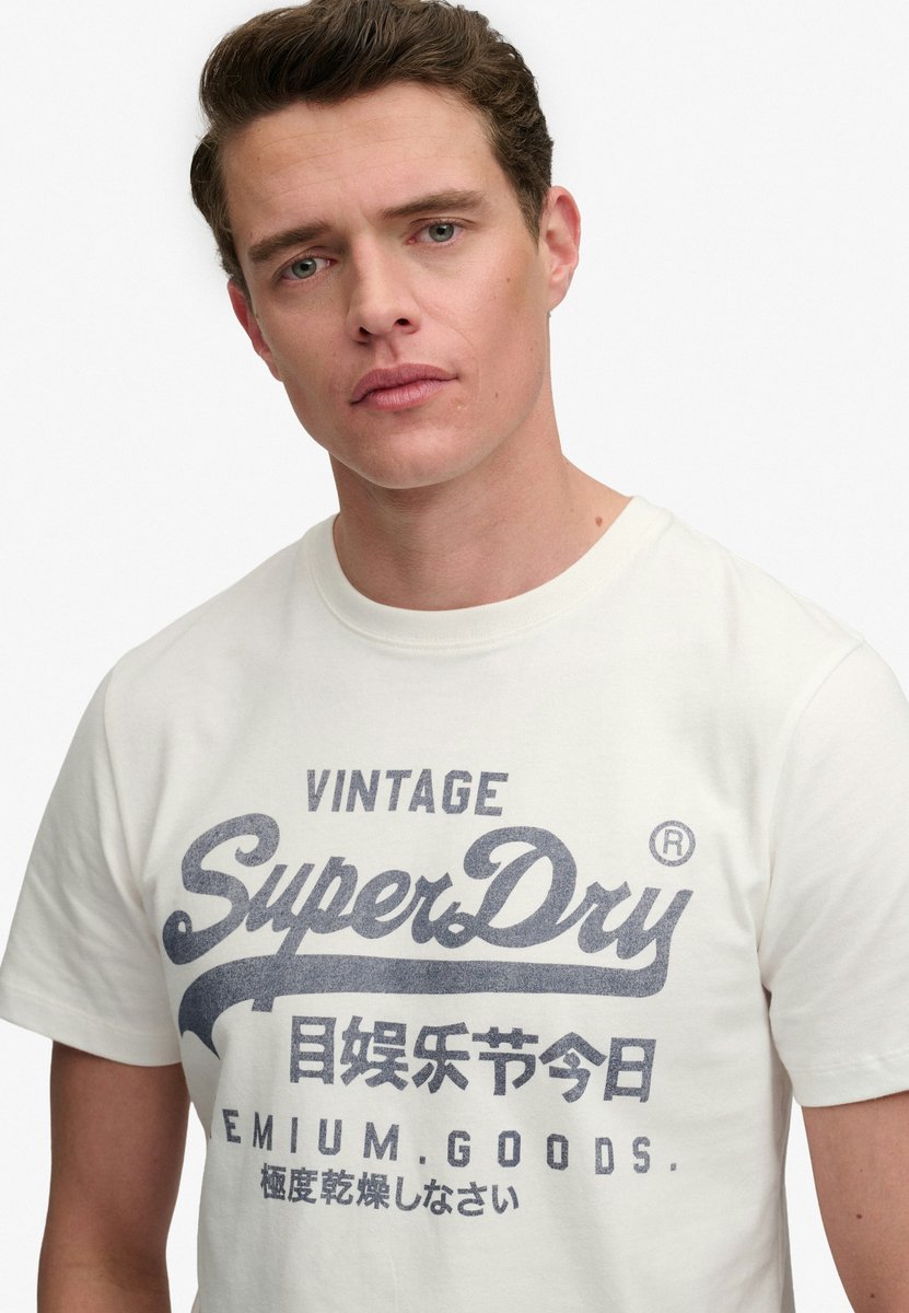 Superdry Vintage Logo Classic T-shirt Heren T-shirts Creme