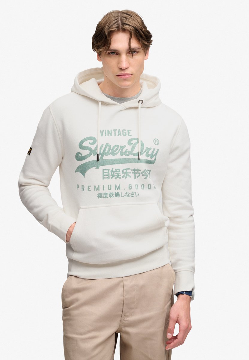 Superdry Vintage Logo Classic Hoodie Relaxed Pasvorm Heren Hoodies Wit