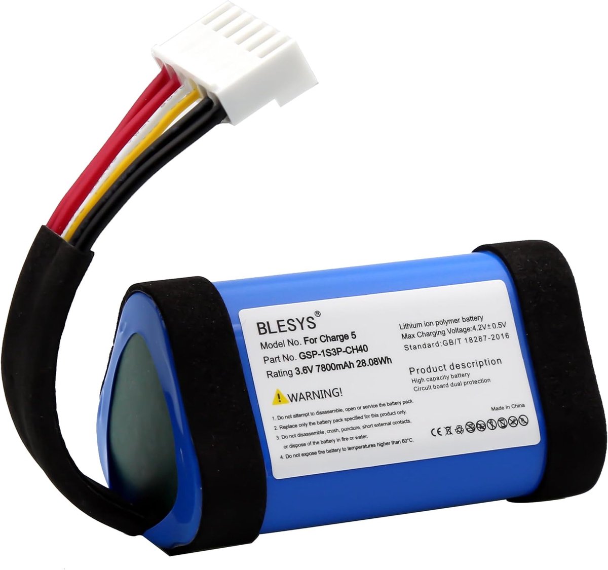 Vervangende Batterij - Oplaadbare Energiebron - Draagbare Speaker - Hoge Capaciteit - 7800mAh - Zwart