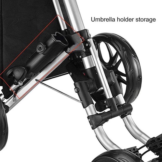 Golf Trolley - Golf Caddy - Golfen Lopen - Opvouwbaar Met Rem - 2 Wielen - Zwart van GOLF — afbeelding 4