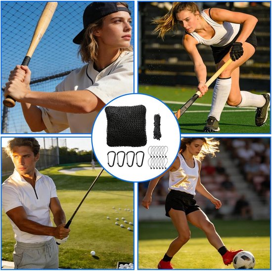 Golfnet Multisport - Trainingsnet Bal - Slagtraining Oefenen - Flexibele Netbarrière - 300 x 300 cm - Niet gespecificeerd — afbeelding 4