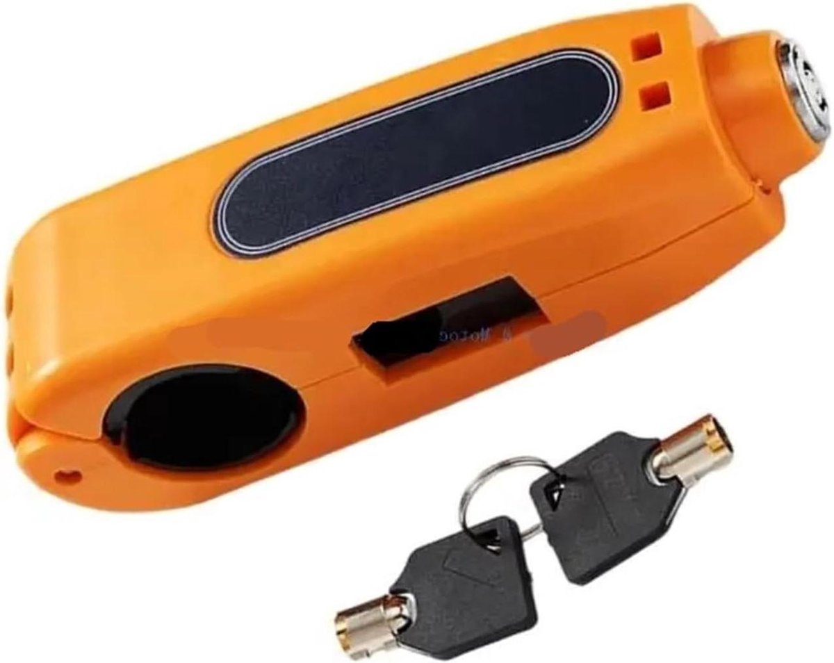 Stuurslot Motor - Anti-diefstal slot - Fiets beveiligen - Uniek slotcilinder - 150 mm - Oranje