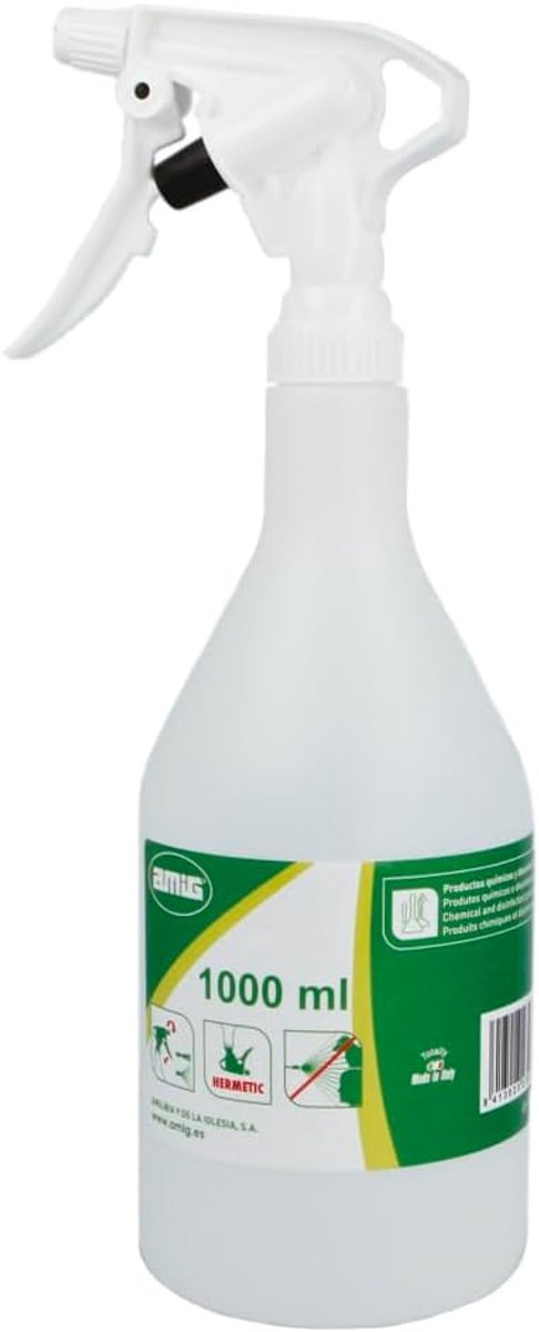 SnelShoppen - Hand spuitfles 1 liter - Atomizer voor chemische sprays - Verstelbare sproeikop - RVS 316 - Perfect voor tuinieren, schoonmaken en plant
