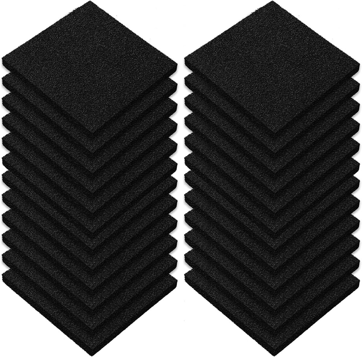 SnelShoppen - 24 Stuks 12x12cm Rectangulaire Compost Bin Filters, 1cm Dikke Geactiveerde Koolstof Geurfilters, Vervangingsfilters voor Keuken Compostb