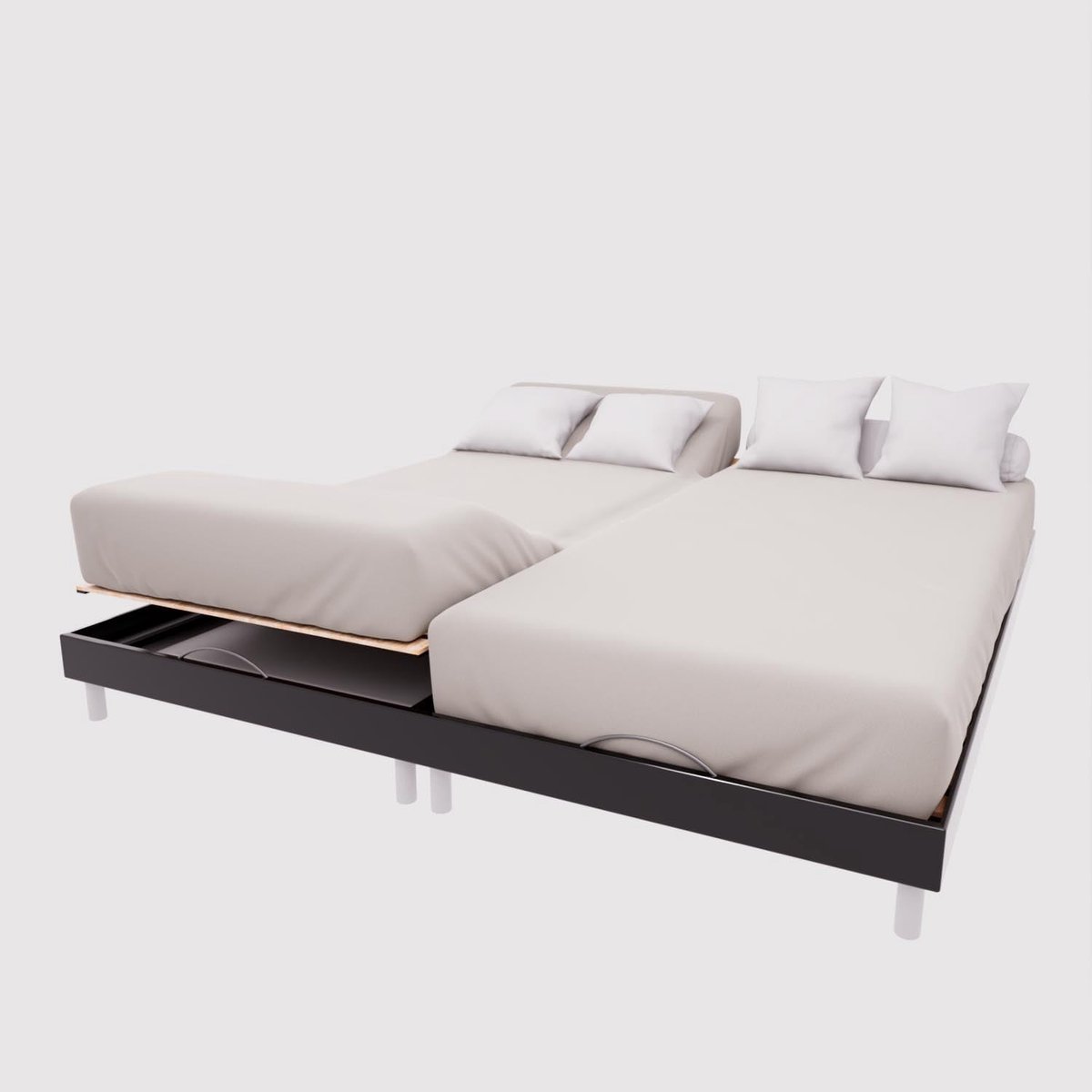 SnelShoppen - TPR Hoeslaken Katoen 57 Draad/cm² 2x80x200 cm - Effen Linnen, Machinewasbaar, Hoekhoogte 30 cm - Ideaal voor Bed, Camping, Vakantie