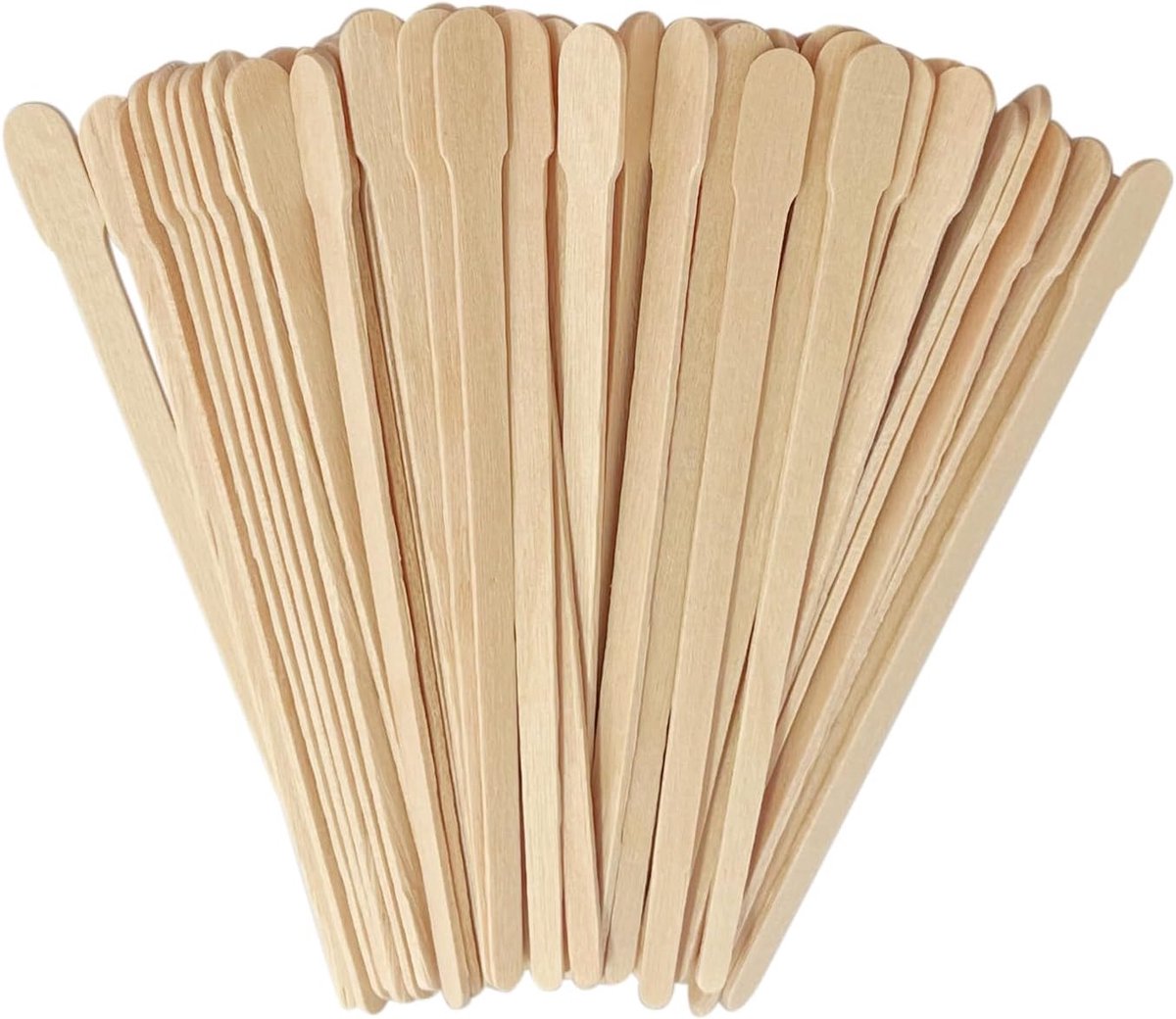 SnelShoppen - 300 Stuks Houten Wax Sticks voor Lichaamshaar Verwijdering, DIY Craft, Schoonheidsverzorging, Milieuvriendelijk, 88 mm, Glad en Stevig