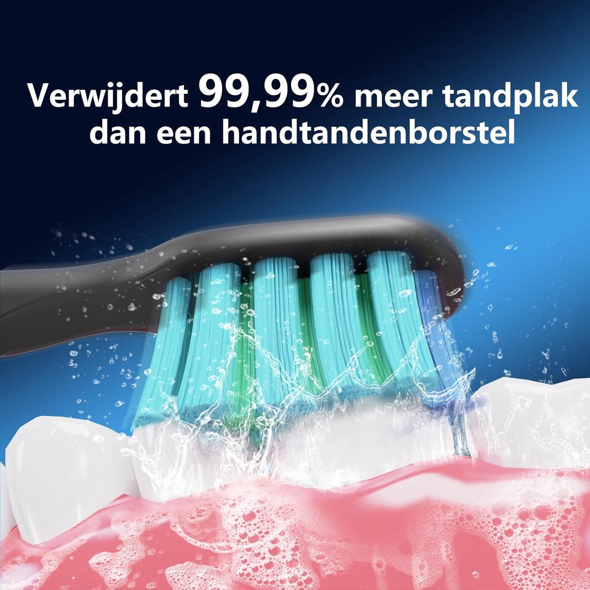 SnelShoppen - Vervangende Tandenborstelkoppen voor Elektrische Tandenborstel DT-22 - 5 Stuks - Zacht (0.15mm) - BPA-vrij - Zwart