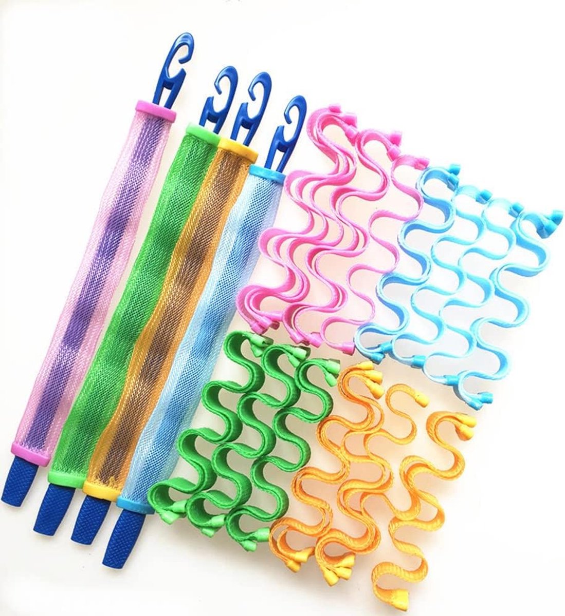 SnelShoppen - 36 Pcs Haar Krulset - Spiralen Krullers zonder Hitte - Herbruikbare Haarrollers voor Lang Haar - Inclusief Styling Haken - Ideaal voor F
