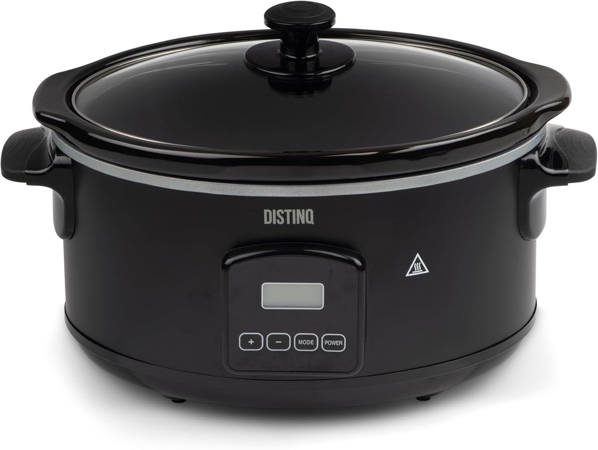 SnelShoppen - Digital Slow Cooker 6 liter - Keramische binnenpan - Warmhoudfunctie - Ideaal voor stoofschotels, soepen, en meer - Keuken must-have voo