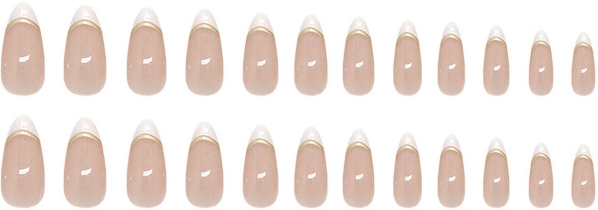QTTVBTNA -Nepwimpers - Kunstnagels - Nagelaccessoires - Set van 24, 12 maten, amandelvorm, herfst - ABS, giftvrij - Herbruikbaar met jelly gel - Met stokje, vijl en doekje - Voor feesten, bruiloften en reizen - Cadeau voor vrouwen