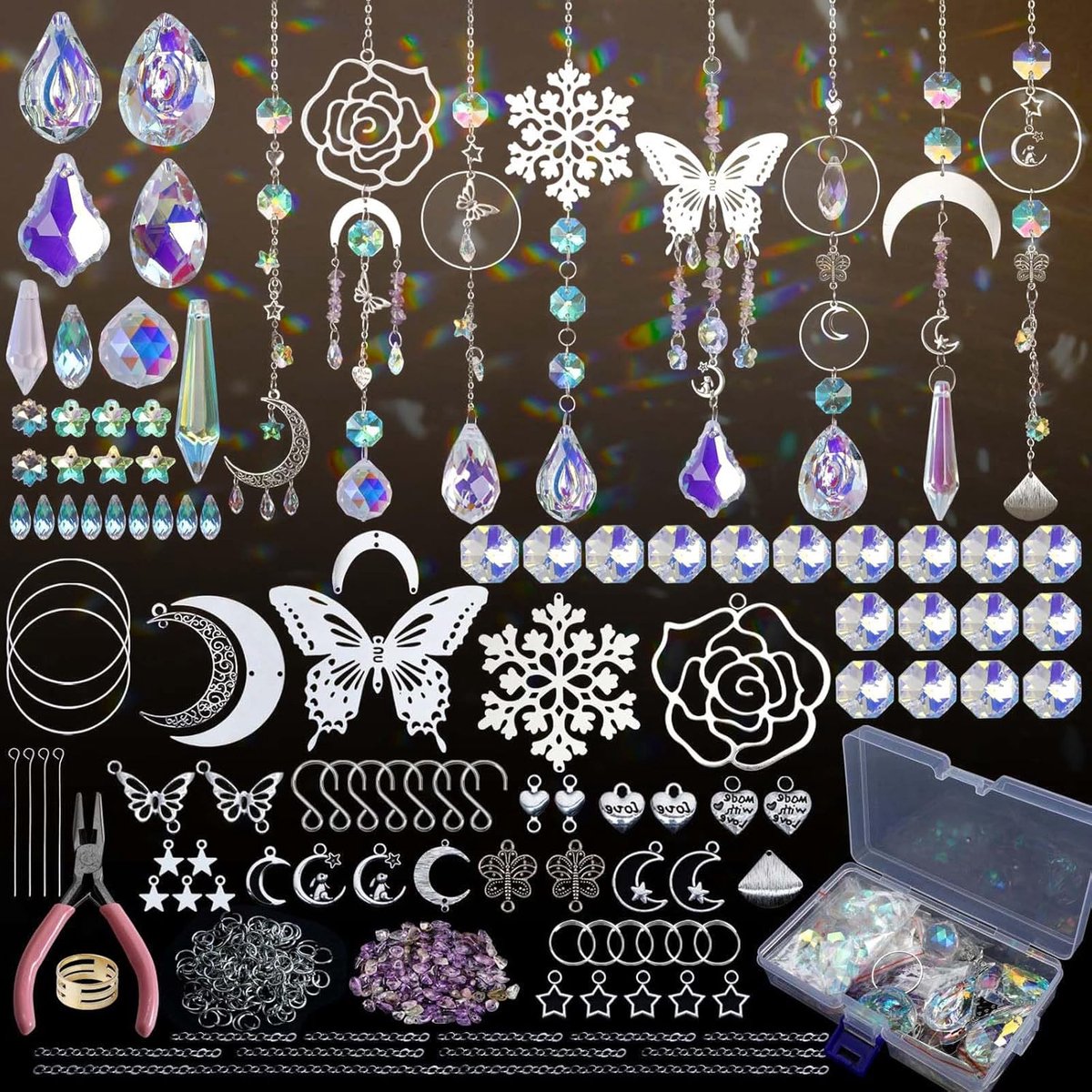 SnelShoppen - DIY Sun Catcher Set 400 Stuks - Crystal Craft Set voor Raamdecoratie - Hangende Regenboogdecoraties voor Thuis, Kantoor, Tuin - Creatiev