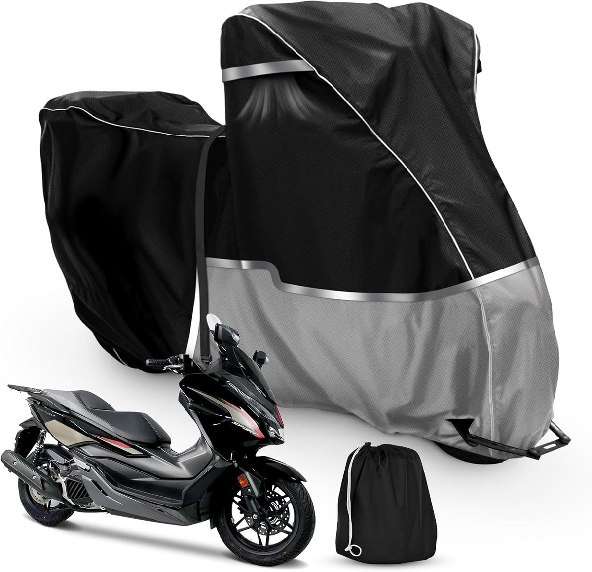 SnelShoppen - Waterproof Motorfietsafdekking voor Honda Scooter Forza 350 125 SH 125 350i - 420D Oxford Stof - Bescherming tegen Sneeuw en Stof - Buit