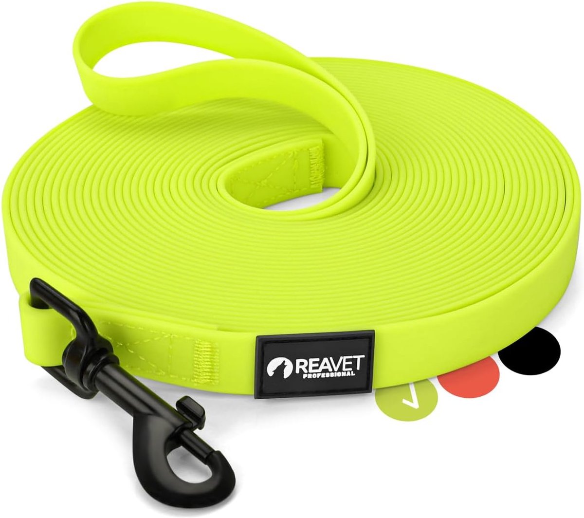 SnelShoppen - Hondenlijn 10 Meter Neon Geel, Robuuste en Waterdichte Hondentuig met Handvat, Trainingslijn voor Grote en Kleine Honden, Ideaal voor Bu