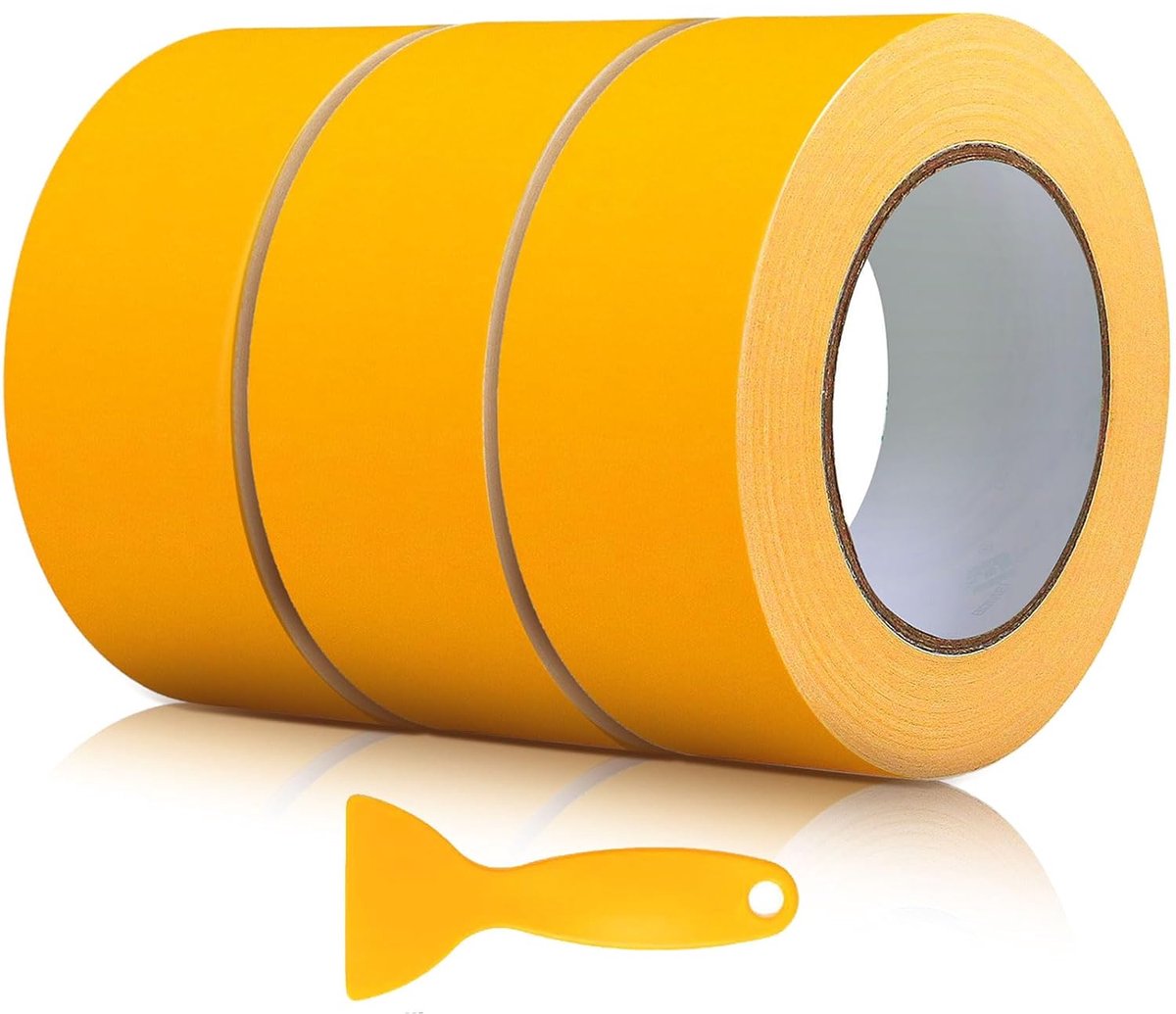 SnelShoppen - 3 x Gold Tape - Professionele Plakband 50 mm x 50 m, Brede Maskingtape voor Schilderen, Luxe Gouden Tape voor Perfecte Verf Randen