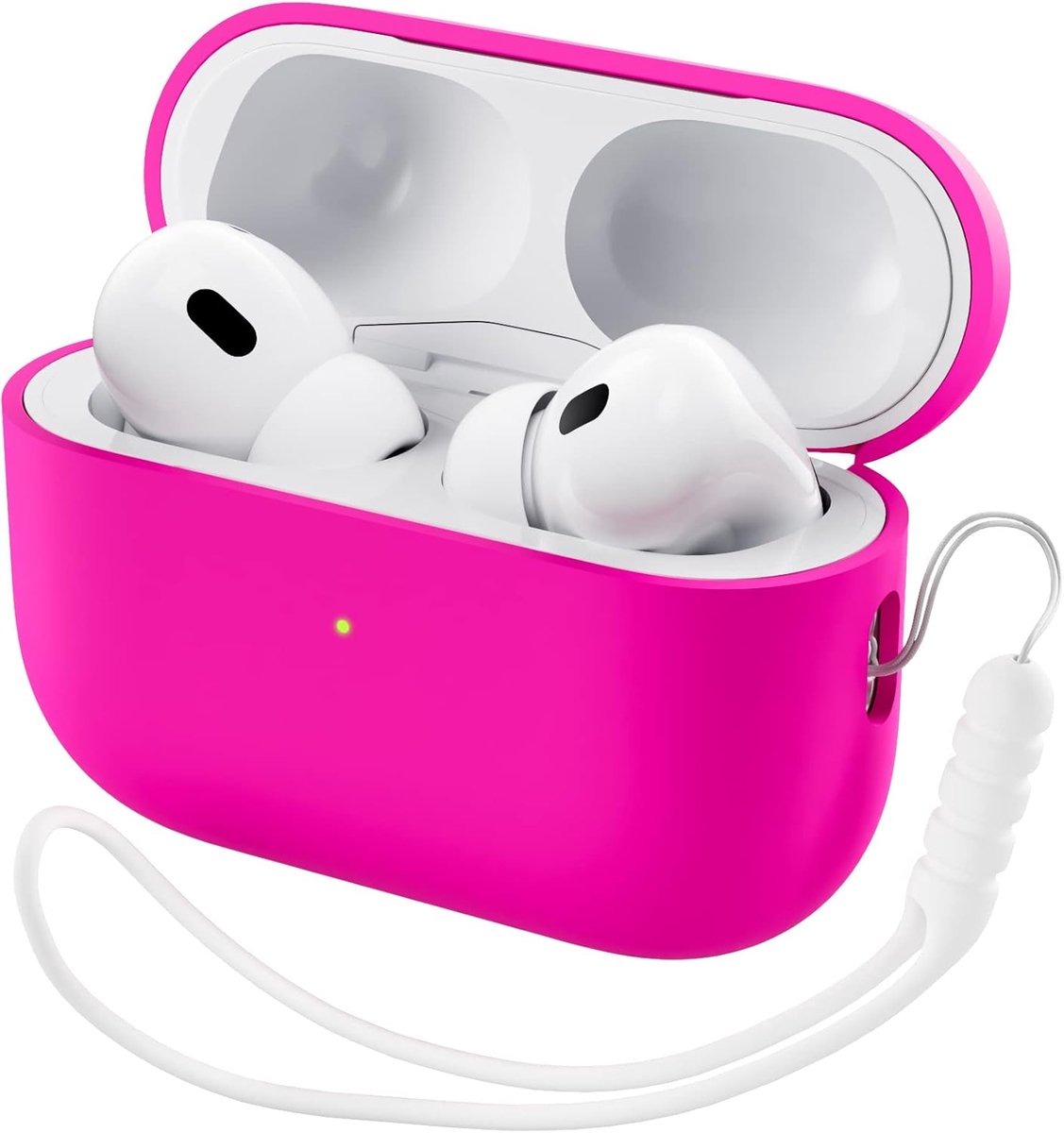 SnelShoppen - Airpods Pro 2 Hoesje - Beschermende Liquid Silicone Case - Perfecte Pasvorm voor Airpods Pro 2e Generatie - Soft Skin - Voorzien van Lan