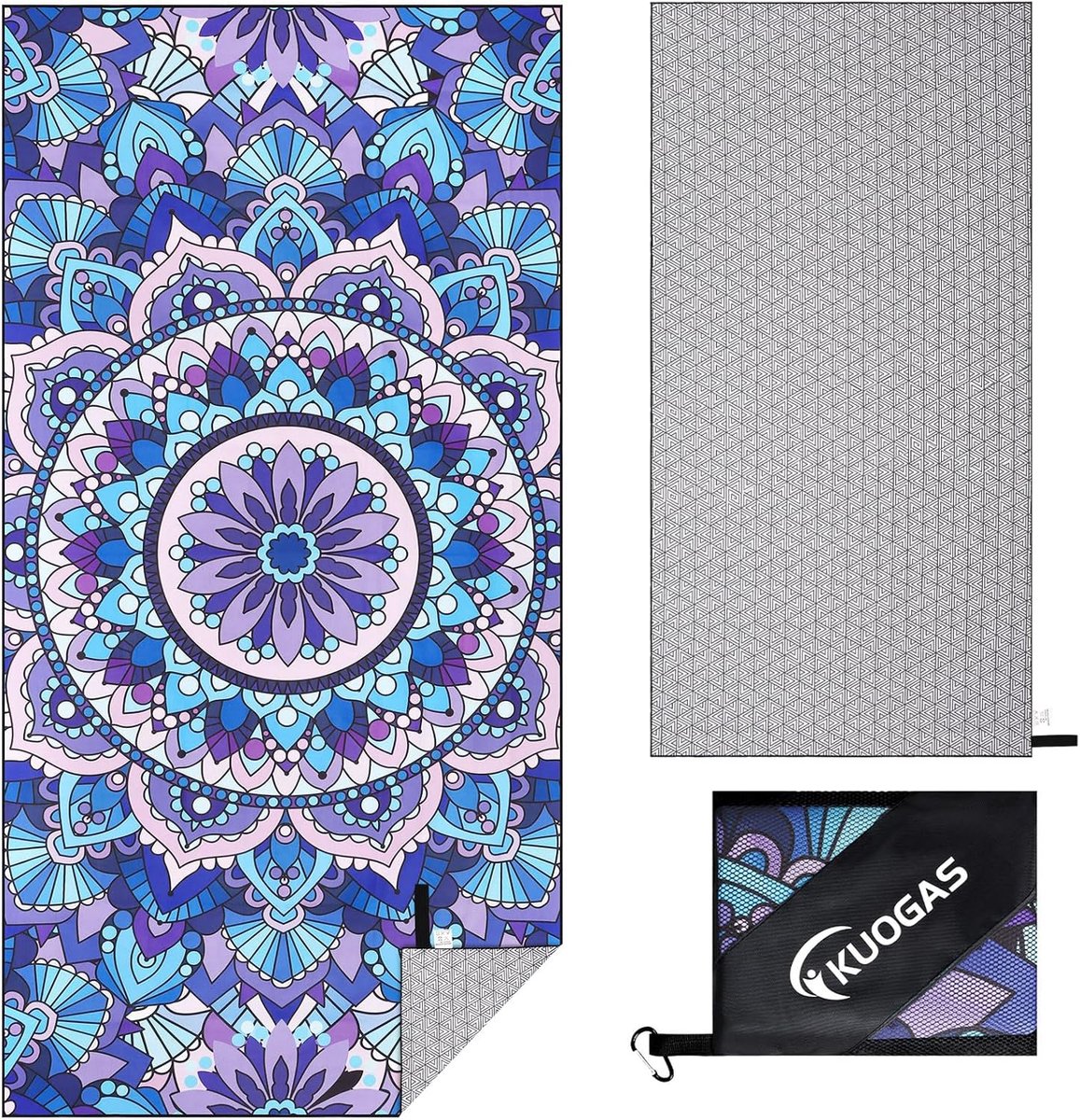 SnelShoppen - XXL Strandlaken Microvezel 90 x 180 cm Sneldrogend Zandvrij Strandhanddoek Mandala Motief voor Vrouwen Perfect voor Vakantie en Camping