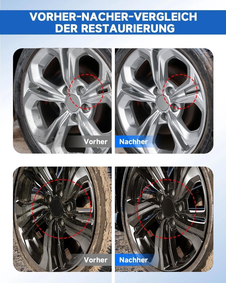 SnelShoppen - Light-ally verfpen grijs/donkergrijs, snel herstel van krassen en beschadigingen, schokbestendige oppervlakte, ideaal voor Honda wielen