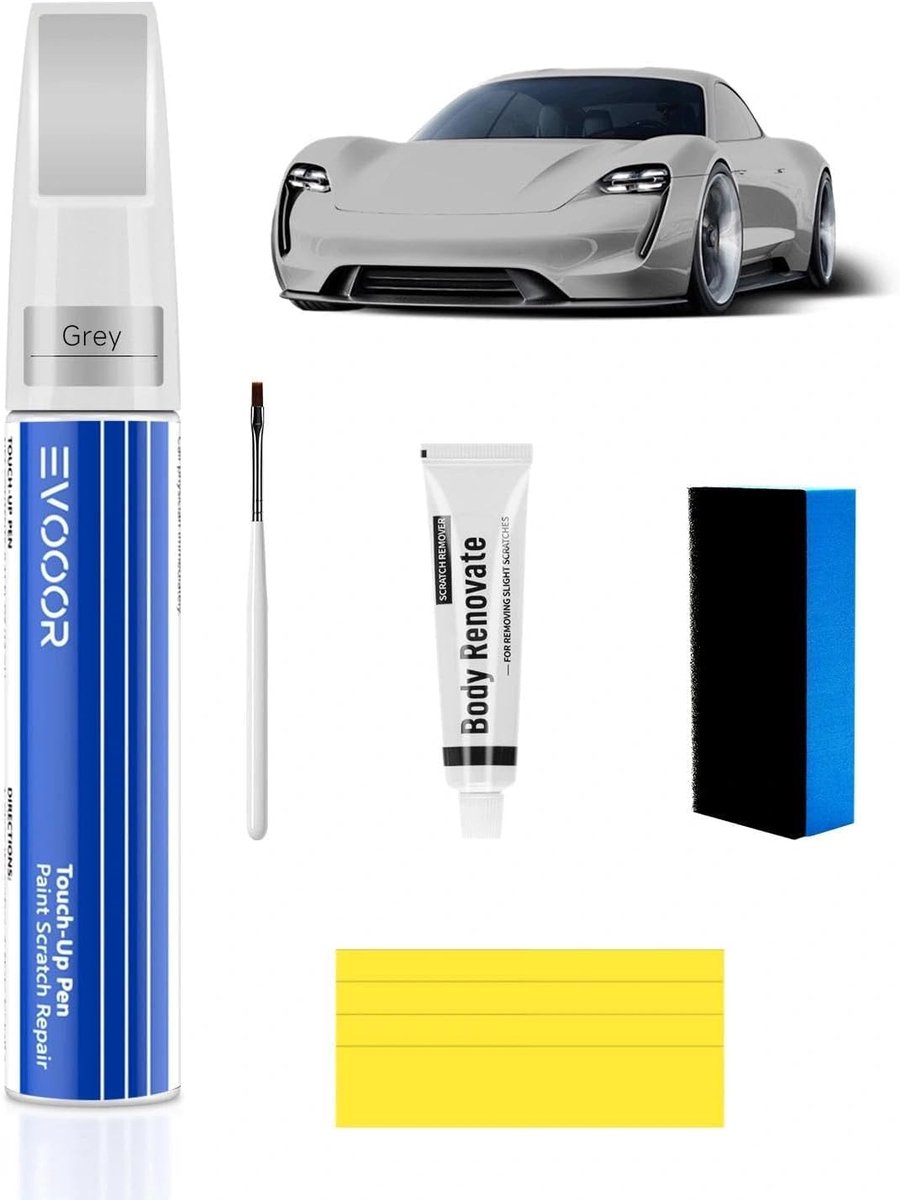 SnelShoppen - Grey 2-in-1 Auto Lak Update Kit met Krassen Verwijderaar – Auto Reparatie, Krassen Herstel, Snelle en Eenvoudige Oplossing voor Auto Lak