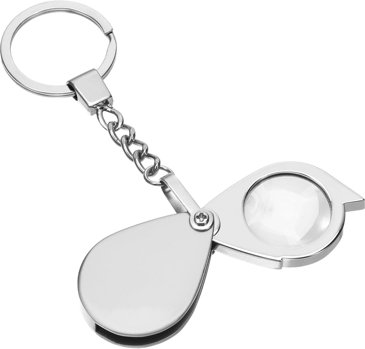 SnelShoppen - 20x Pocket Magnifier, Vouwbare Mini Loupe Vergrootglas met Sleutelhanger, Ideaal voor Lezen, Hobby's, Juwelen en Edelstenen