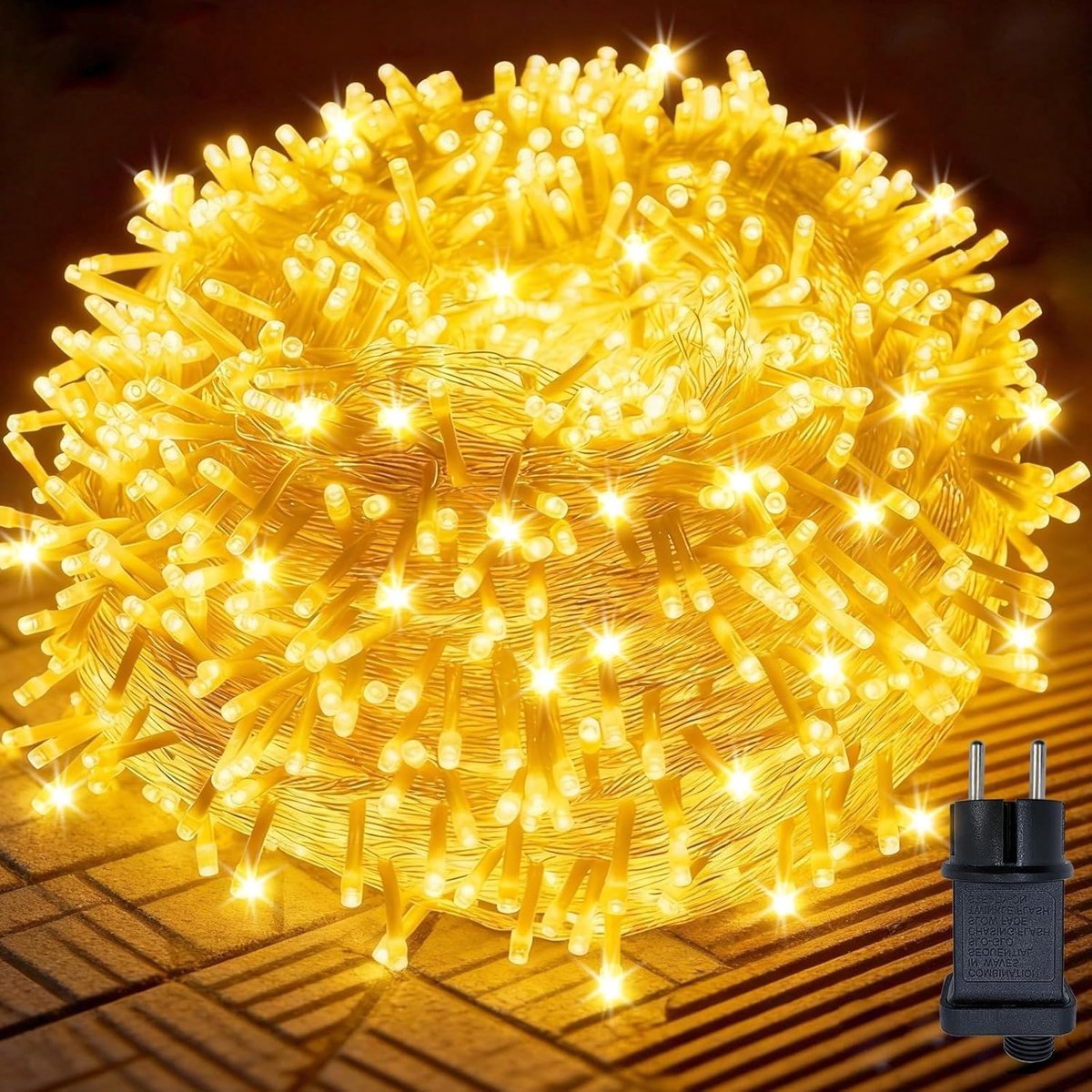 SnelShoppen - Fairy Lights 60m 480 LEDs Warm Wit - 8 Modi LED Sfeerverlichting voor Kerstboom, Tuin, Balkon - IP44 Waterdicht met Timer & Geheugenfunc