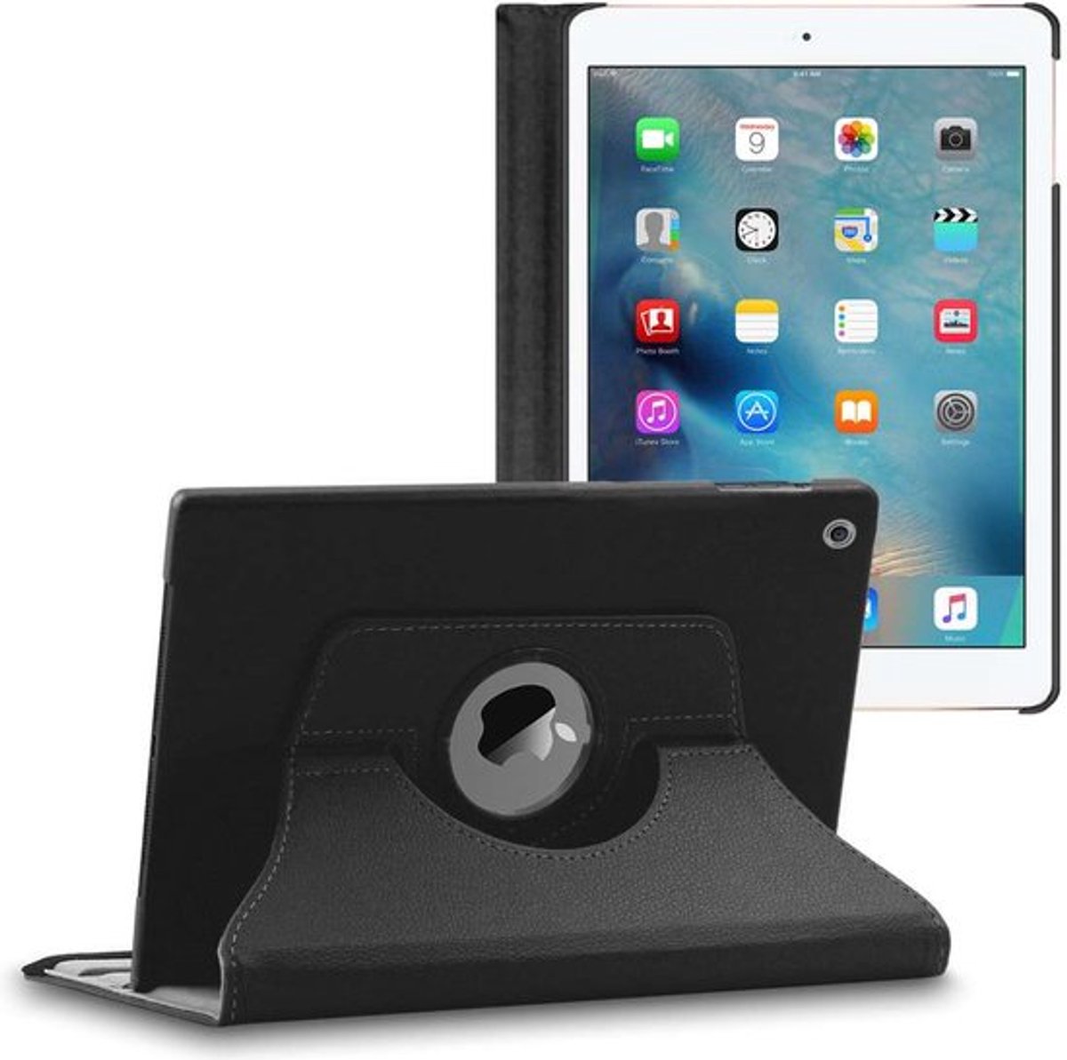 ebestStar - Hoes geschikt voor iPad 2018 9.7 2017, Air 1 2013 Apple, Roterende Etui, Case, 360° Draaibaar hoesje, Zwart