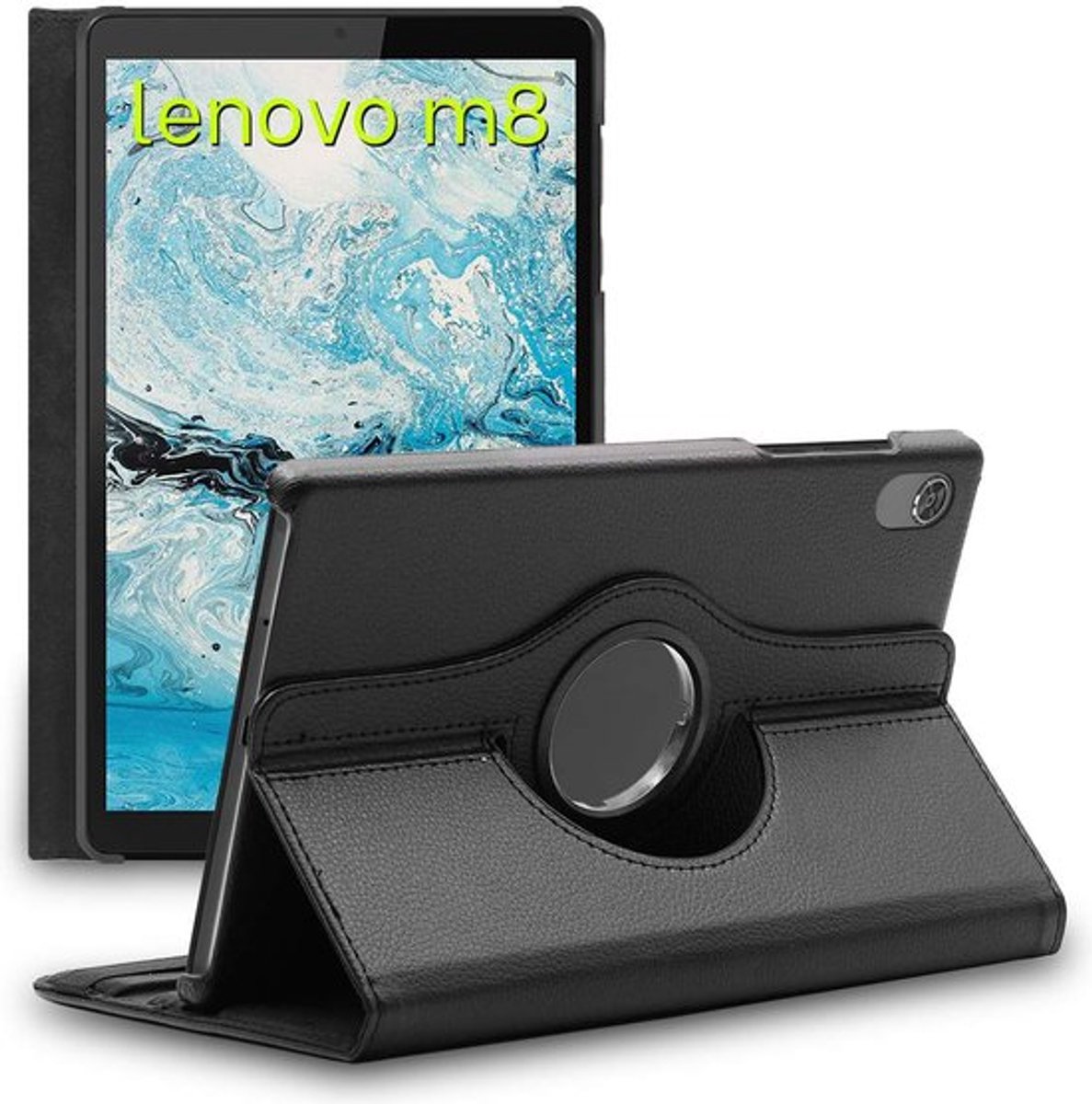 ebestStar - Hoes geschikt voor Lenovo Tab M8 2021 (3rd gen), M8 HD 2019, Roterende Etui, Case, 360° Draaibaar hoesje, Zwart