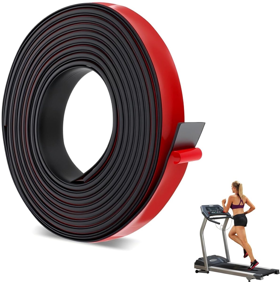 SnelShoppen - Rubber Strips Zelfklevend 5 m x 25 mm x 1 mm Neopreen Rubber Tape Anti-slip Mat voor Vloerbedekking en Sealing