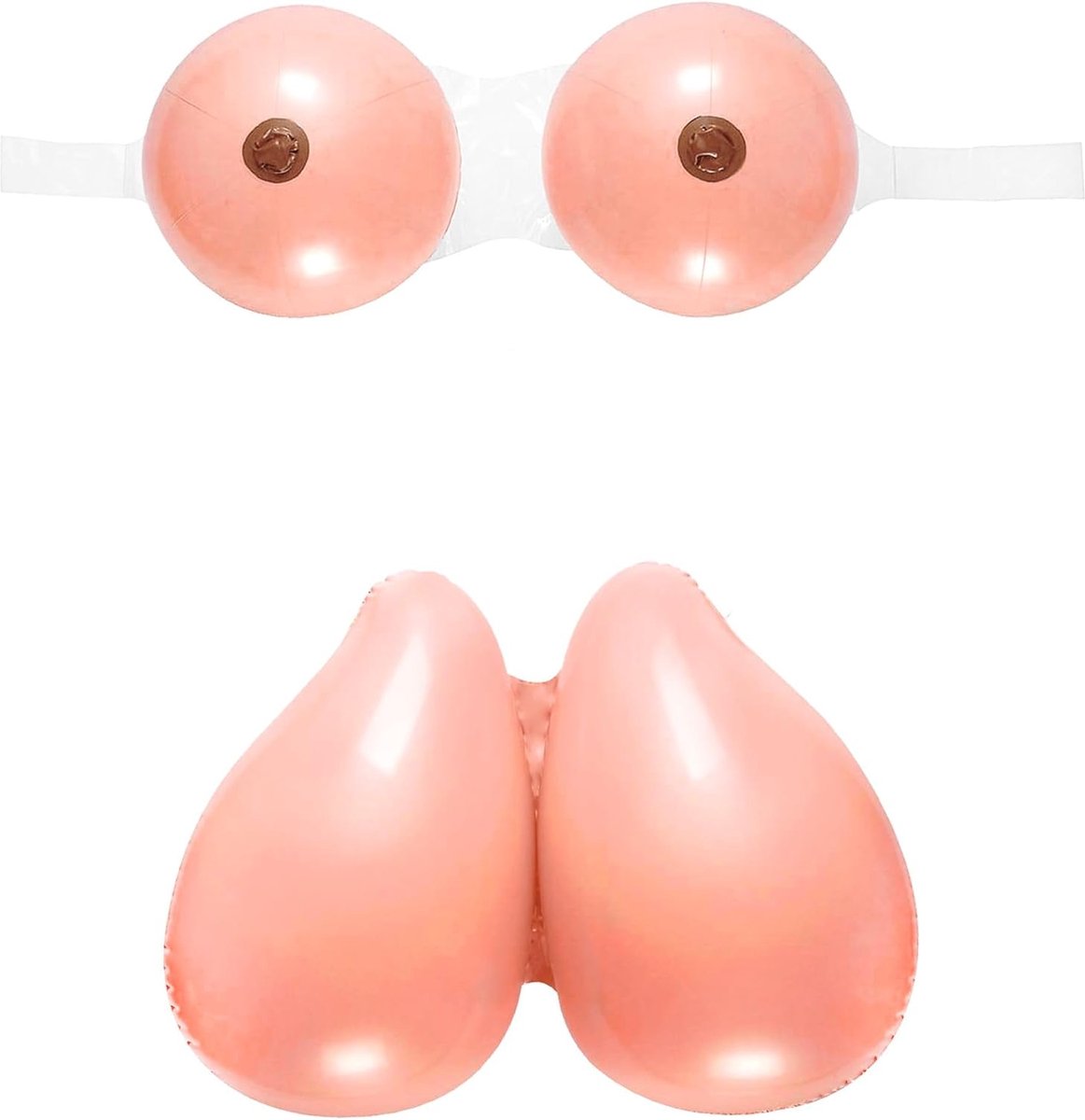 SnelShoppen - Inflatable Oversized Borsten en Billen Drag Queen Kostuum Accessoire - Feest, Carnaval, Hen Party - Beige - Perfecte Curves