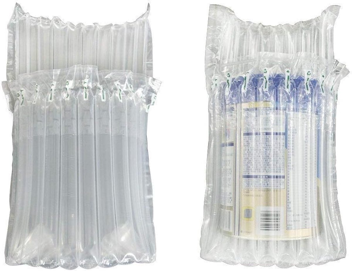 SnelShoppen - 20 Pack Melkpoeder Blik Bescherming Verpakkingsluchtkussens - Opblaasbare Kolom Verpakking met 1 Pomp - Shockproof Demping voor Reizen -