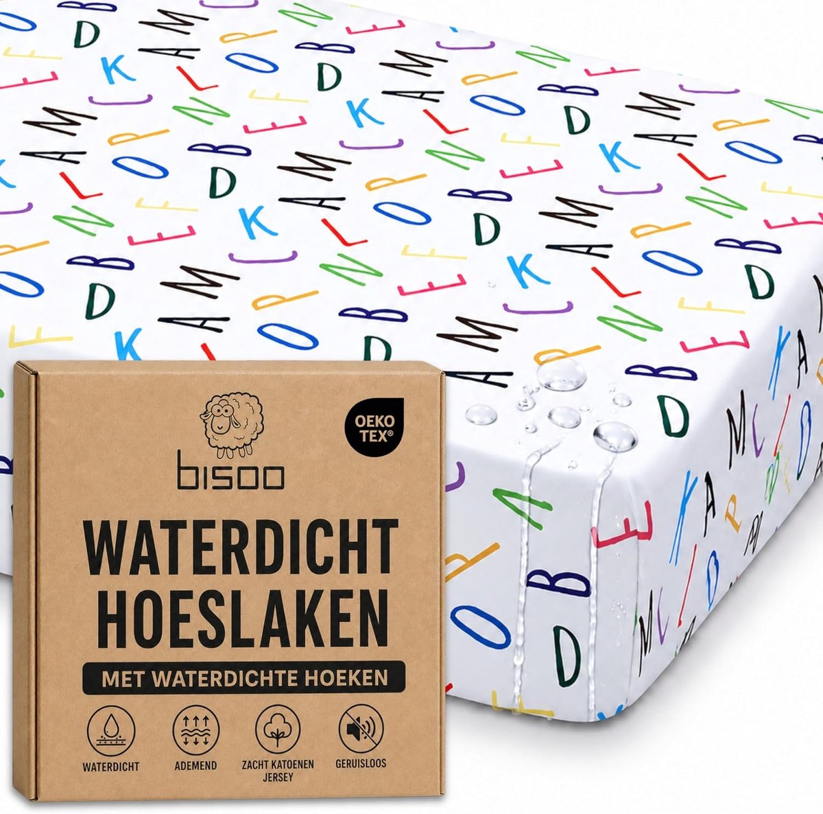 SnelShoppen - Bisoo The Magic Sheet 70x140cm - Waterdichte Aankleedkussenhoezen 140x70 - 2-in-1 Jersey Katoen & Matrasbeschermer - Zacht, Ademend, Oek