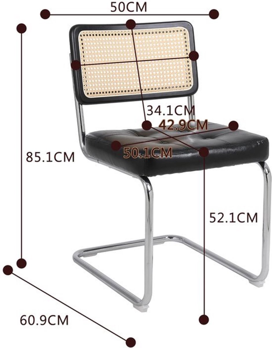Eetkamerstoelen – Stoelen – Zitmeubels – Zithoeken – PU-Leder – Ergonomisch Design – Metal