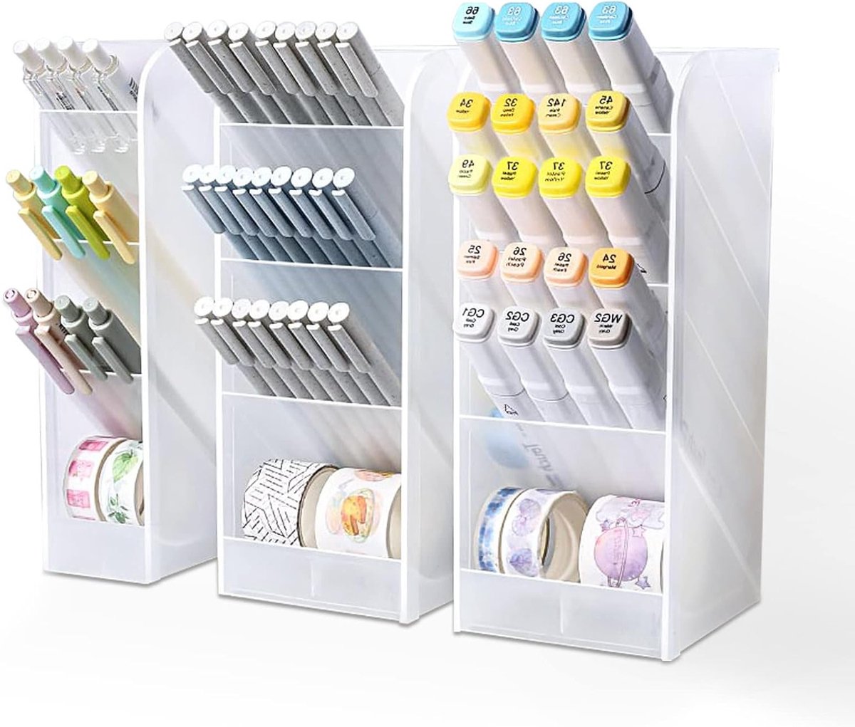 Multifunctionele Desk Organizer Set met 3 Pcs - Penhouder, Opbergdoos en Schoolbenodigdheden voor Thuis en Kantoor