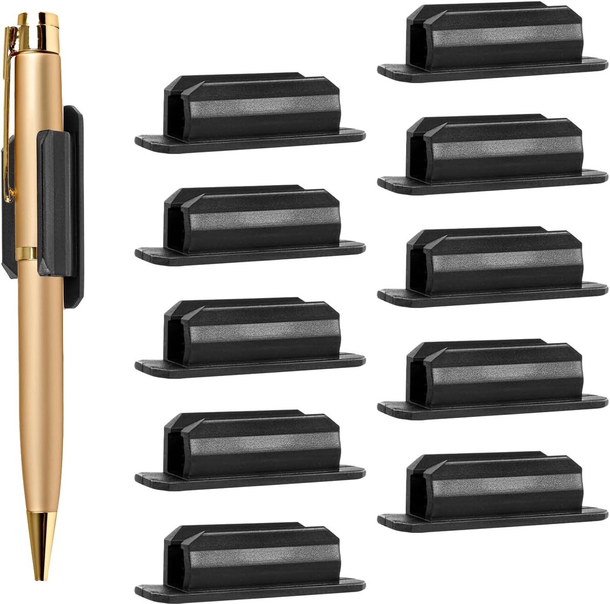 Zelfklevende penhouders - 10 stuks siliconen stiftclips voor bureau, auto en koelkast, ideaal voor het organiseren van pennen en schrijfgerei