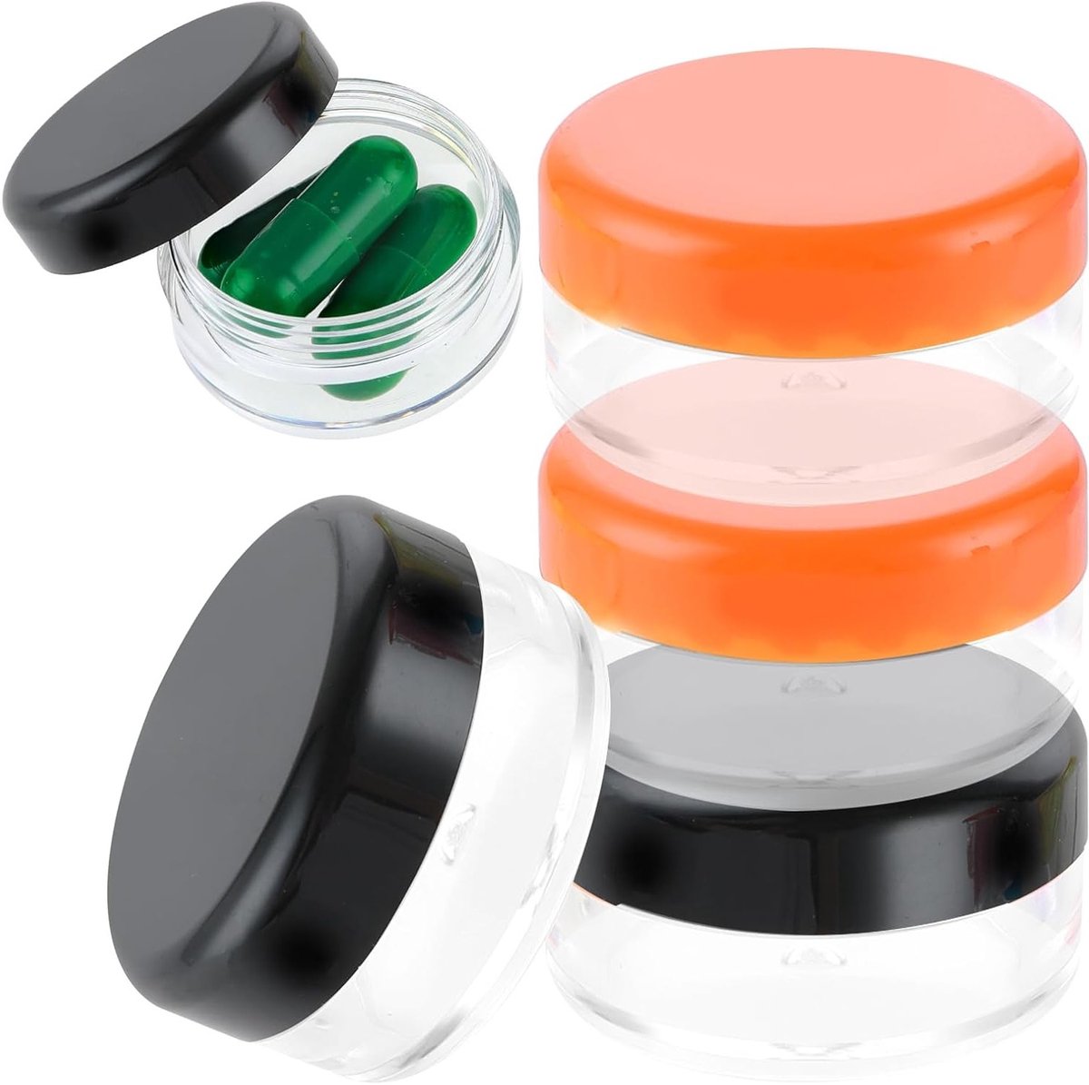 Kleine pillendoosjes voor onderweg, set van 5, draagbare medicijnopslag, BPA-vrij, ideaal voor handtas en dagelijkse medicatie.