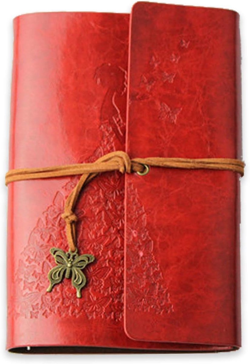 SnelShoppen - A6 Retro Notitieboek Leer Journal Refillable Journal Klassiek Geembosd Schetsboek Cadeau voor Mannen Vrouwen Kinderen Studenten 80 Velle
