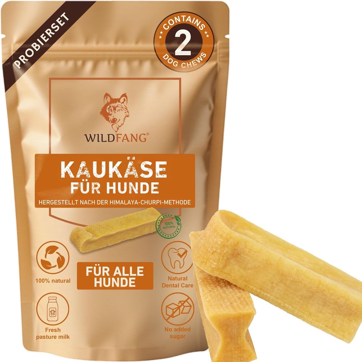 SnelShoppen - Yak Chews voor Honden Onder 10 kg - Kauwsnacks voor Tandverzorging - Natuurlijke Kaas Sticks - 2 Stuks - Glutenvrij, Graanvrij, GMO-vrij