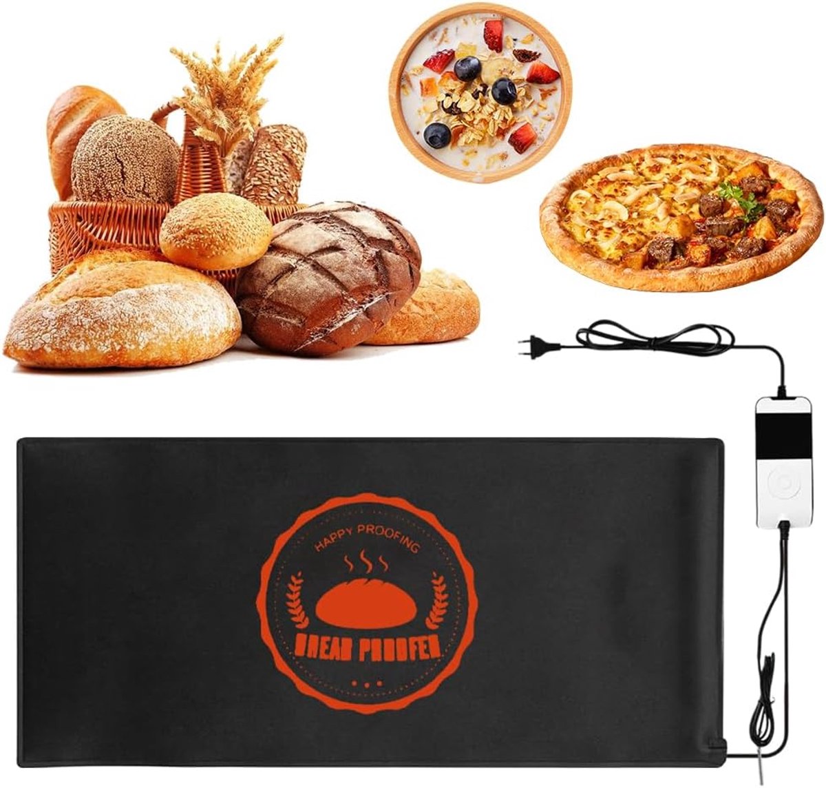 SnelShoppen - Verwarmde Bakmat voor Brood en Taart, Thermostaat, Ideaal voor Deegverrijzing, 54 x 27 cm, Perfect voor Thuisbakken