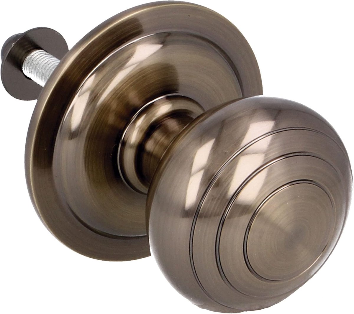 SnelShoppen - Deurknop Amig 6262 - 14 Liter - Rond - Messing - Elegante Deurhendel in Leer Kleur - Voor Toegangsdeuren - Modern Design