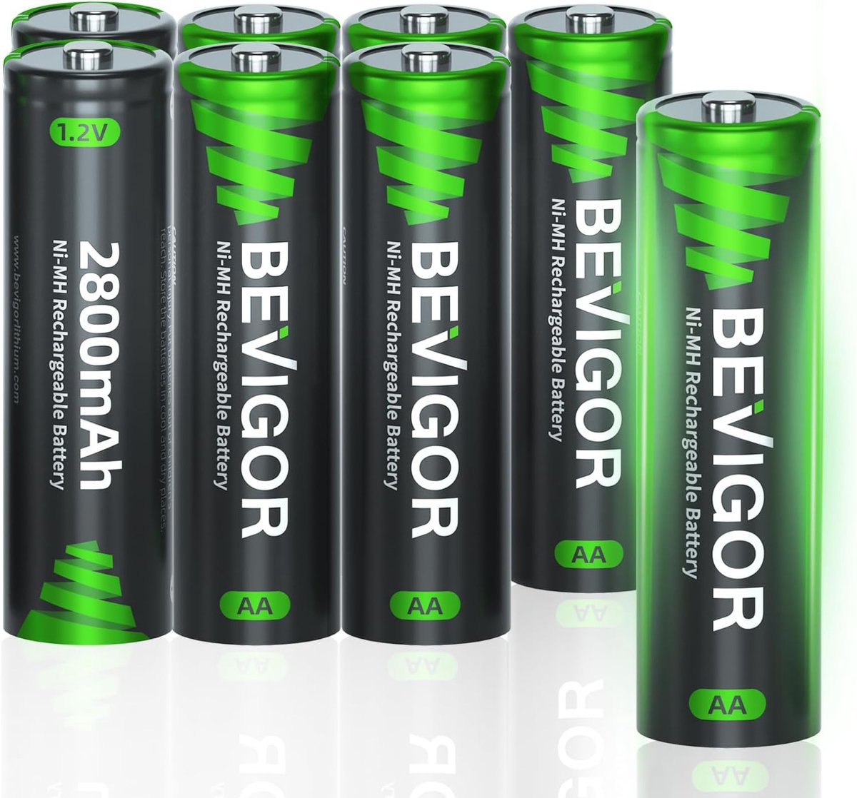 SnelShoppen - 8 AA Oplaadbare Batterijen 2800mAh NiMH - Hoogvermogen, Vooraf Gevuld, Laag Zelfontlading, Ideaal voor Speelgoed, Camera's, Tuinverlicht