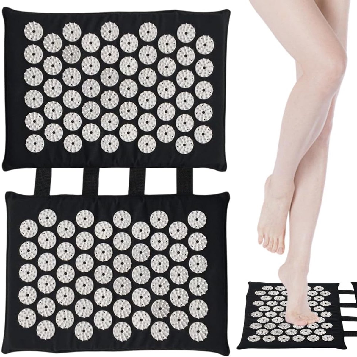 SnelShoppen - Acupressuurmat voor Voeten, Draagbare Naaldmat met 110 ABS-punten, Wasbare Stekelmat voor Yoga, Fysiotherapie, Ontspanning Thuis, Kantoo